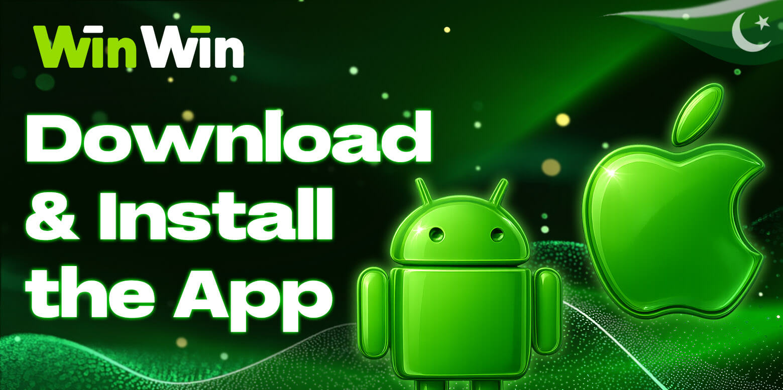 Download and install WinWin App in Pakistan – iOS and Android logos