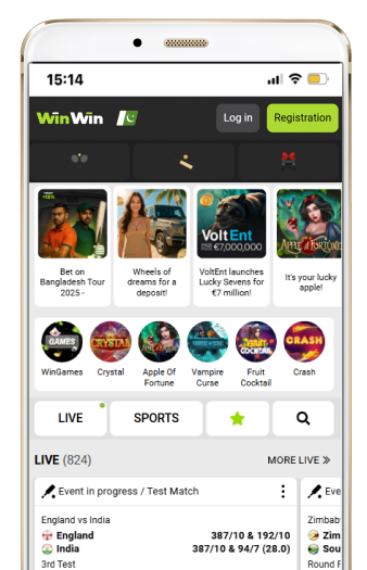 WinWin official website viewed on Android device