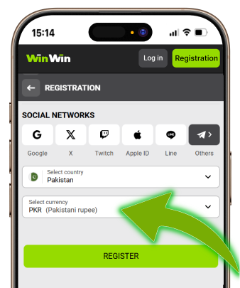 Select PKR currency and confirm.
